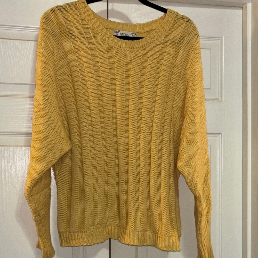 Bundle 2/$20 PinkRose Yellow Knit Sweater XL